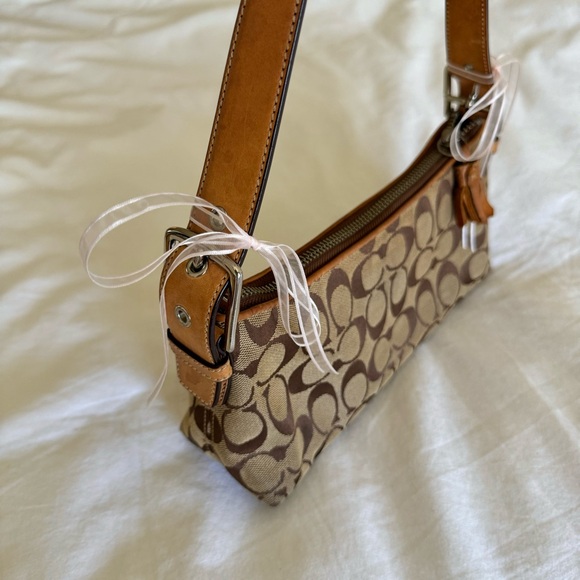 Vintage Y2K Coach Jacquard Demi Baguette Shoulder Bag - Picture 4 of 7